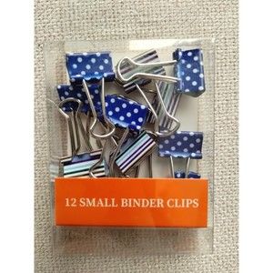 CVS 12 Small Binder Clips Blue Unique Design School Office